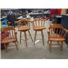 Image 1 : 2 Wooden Swivel Stools & 2 Captain Chairs