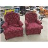 Image 1 : 2 Matching Swivel Buttonback Chairs