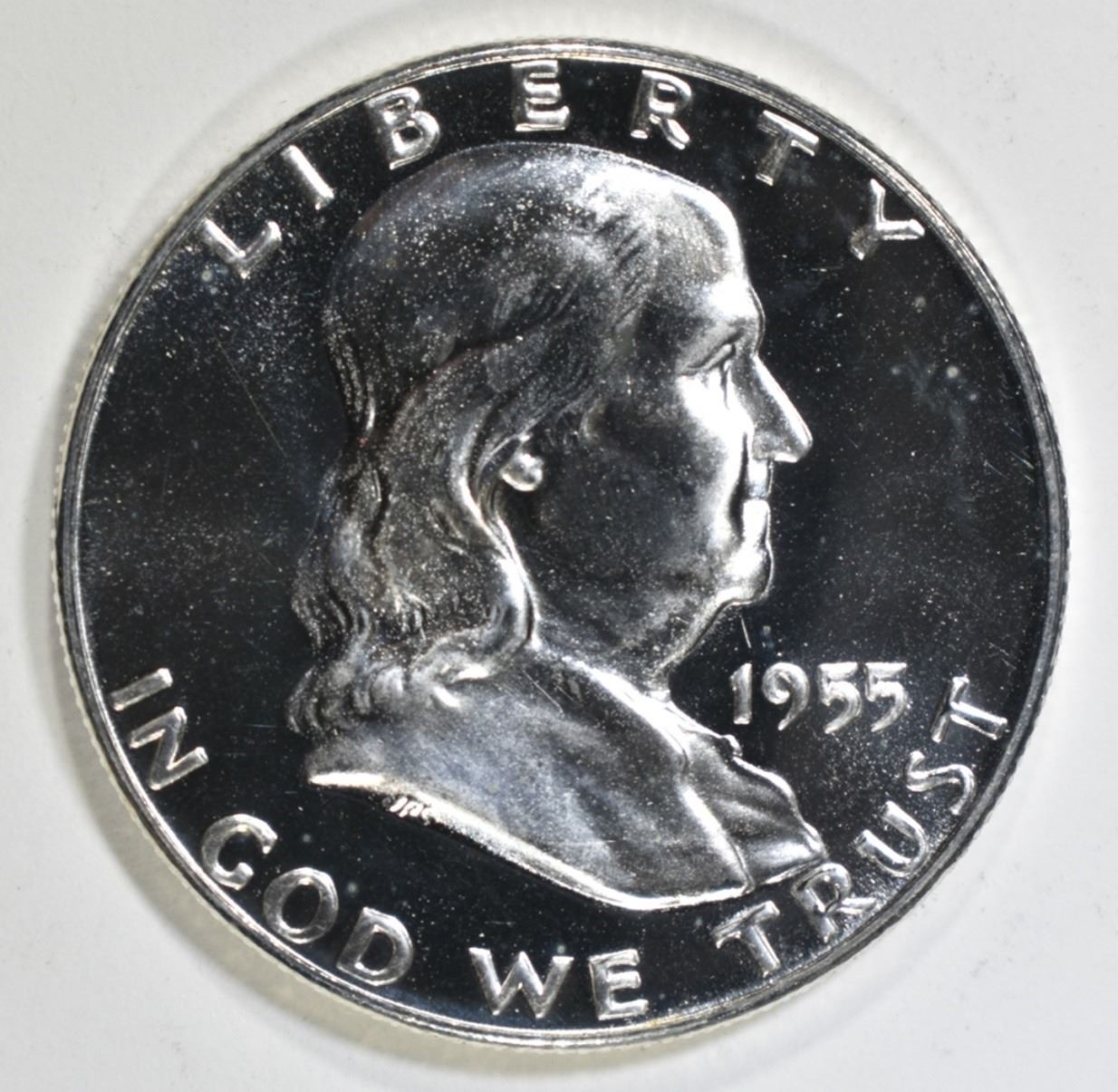 1955 FRANKLIN HALF DOLLAR, GEM PROOF CAMEO