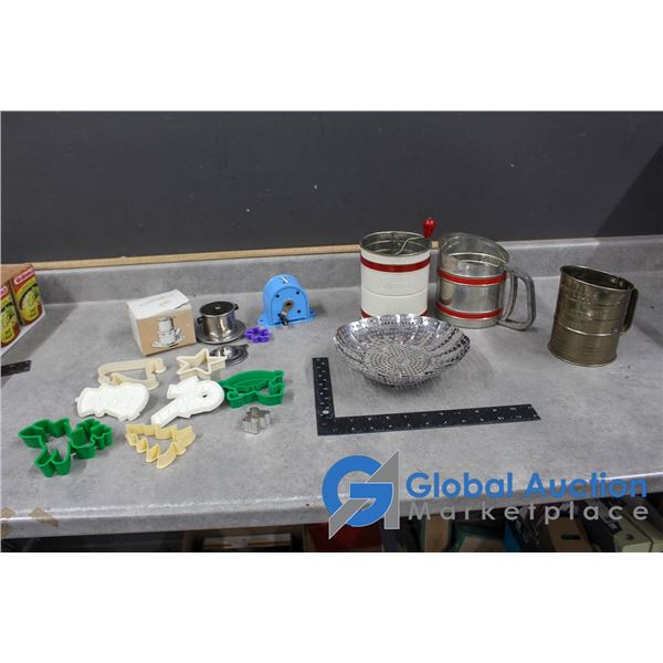 Vintage Sifters, Clothing Line, Cookie Cuters etc