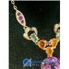 Image 3 : Amethyst/Topaz/Peridot on Silver Colored Knecklace