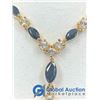 Image 3 : Onyx/Diamond On Gold Colored Necklace