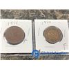 Image 2 : 1916-1920 Canadian One Cent Coins