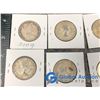 Image 4 : (7) Fifty Cent Coins and 1929 Newfoundland One Cent Coin