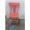 Image 1 : **Wooden Pink Painted Chair