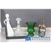 Image 2 : Decanters, Green Glass Vase