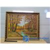 Image 1 : Ornate Framed "Autum Forest" Painting