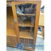 Image 2 : **Palliser Oak/Glass Entertainment Center Cabinet