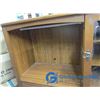 Image 3 : **Palliser Oak/Glass Entertainment Center Cabinet