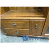 Image 4 : **Palliser Oak/Glass Entertainment Center Cabinet
