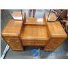 Image 2 : **Vintage Dressing Table w/Mirror & Waterfall Front - Matches Lot #2029