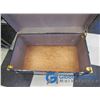 Image 7 : **Blue Tin Sided Storage Trunk - Has Key