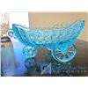 Image 1 : **Blue Glass 3-Wheel Glass Cart