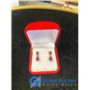 Image 1 : *Ruby Coloured on Gold Coloured Earrings