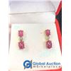 Image 2 : *Ruby Coloured on Gold Coloured Earrings