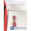 Image 3 : *Ruby Coloured on Gold Coloured Earrings