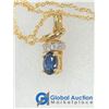 Image 3 : *Sapphire Coloured and Diamond on Gold Necklace