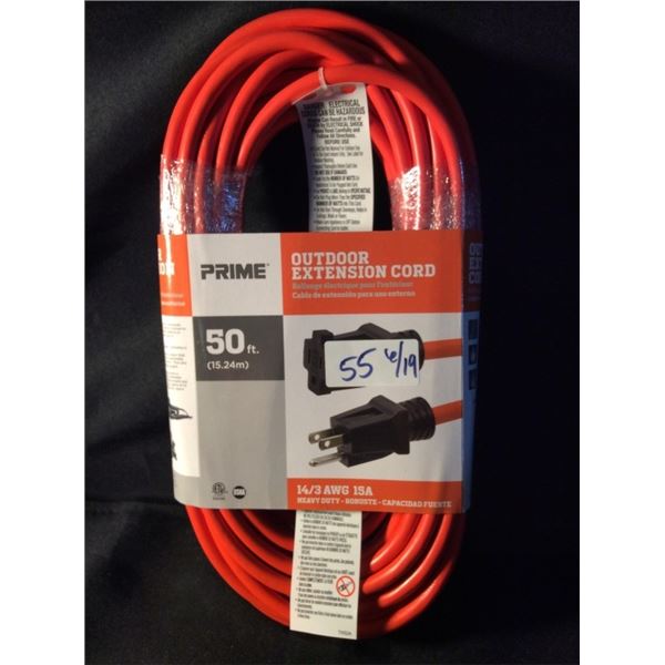 Prime outdoor extension cord 50 feet heavy duty