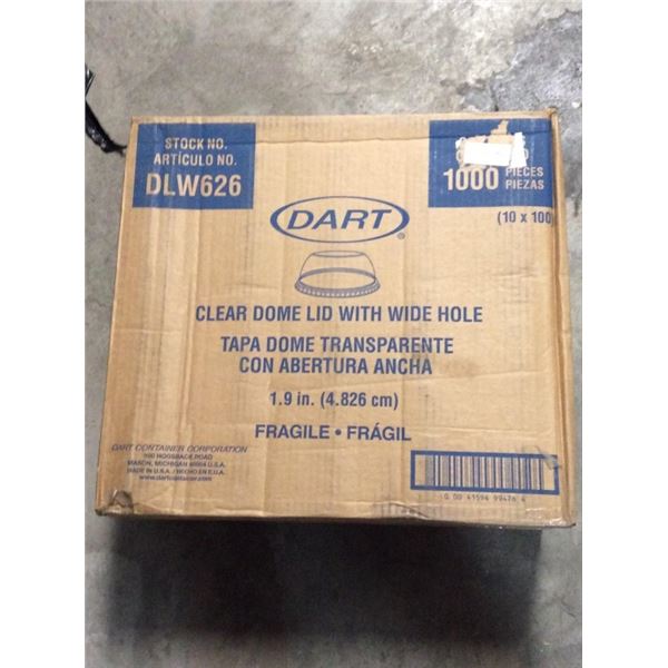 Dart clear dome lids with wide holes 1000 pieces