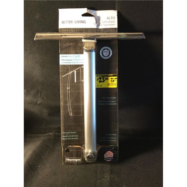 Better living extendable shower squeegee extends from 12 inches to 18 inches retails for $25