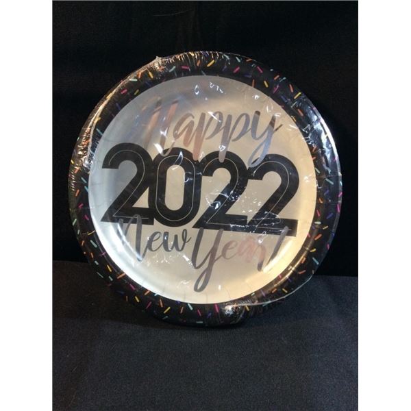 15 count 8.5 inch paper plates happy 2022 new year