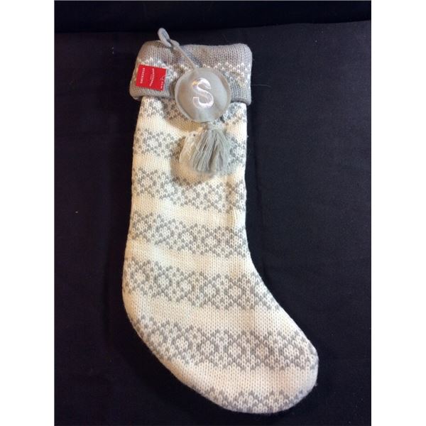 Work shop stocking with the letter S