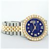 Image 5 : Rolex Mens 2 Tone Blue VS 4 ctw Beadset Diamond Datejust Wristwatch