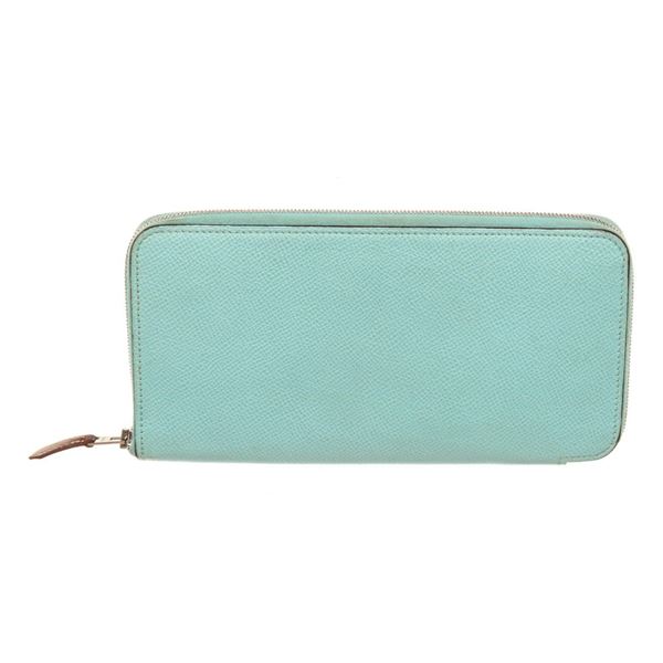 Louis Vuitton Blue Leather Silk In Zippy Wallet