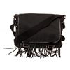 Image 1 : Yves Saint Laurent Black Canvas Fringe Flap Messenger Bag