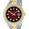 Image 1 : Rolex Mens 2T 18K Red Vignette 2.5 ctw Diamond Datejust Wristwatch