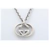 Image 2 : Gucci Silver-tone Interlocking GG Logo Pendant Necklace