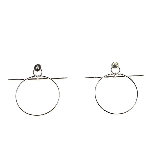 Hermes Hoop Sterling Silver Earrings Silver