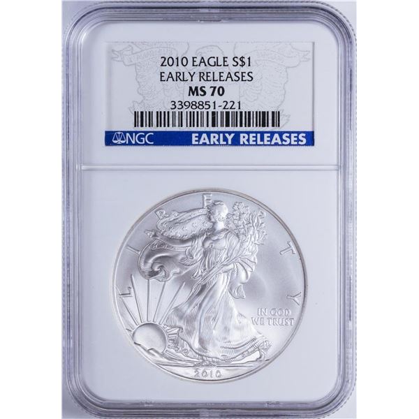 2010 $1 American Silver Eagle NGC MS70 Early Releases