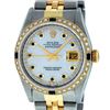 Image 2 : Rolex Mens 2 Tone Mother Of Pearl Diamond & Sapphire Datejust Wristwatch