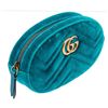 Image 2 : Gucci Blue Turquoise Chevron Velvet Matelasse GG Marmont Belt Waist Bag 75
