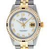 Image 2 : Rolex Mens 2 Tone MOP Roman & Ruby Channel Set Diamond Datejust Wristwatch
