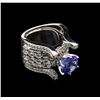 Image 1 : 2.75 ctw Tanzanite and Diamond Ring - 14KT White Gold