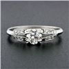 Image 2 : Antique Art Deco Platinum European Diamond Solitaire Engagement or Promise Ring