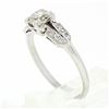 Image 9 : Antique Art Deco Platinum European Diamond Solitaire Engagement or Promise Ring