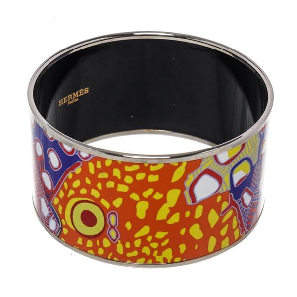 Hermes Black Multicolor Wide Bangle