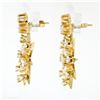 Image 6 : Vintage 14k Gold 2.75 ctw Diamond & Pearl Earrings w/ Snowflake Dangle Enhancers