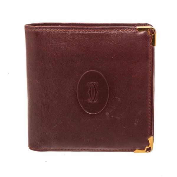 Cartier Burgundy Two Fold Wallet