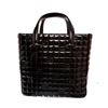Image 1 : Chanel Black Quilted Patent Leather Chocolate Bar CC Tote Bag