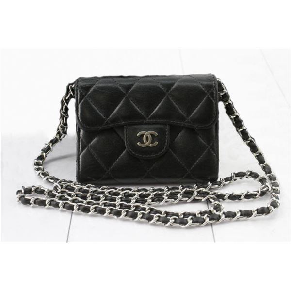 Chanel Classic Black Quilted Leather CC Mini Crossbody Bag