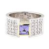 Image 2 : 1.20 ctw Tanzanite And Diamond Ring - 14KT White And Yellow Gold