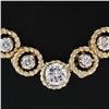 Image 6 : 14K Gold 2.21 ctw Brilliant Diamond Twisted Cable Circle Link 15" Choker Necklac