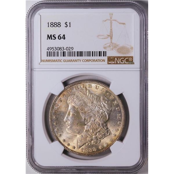 1888 $1 American Silver Eagle Dollar Coin NGC MS64