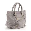 Image 2 : Balenciaga Sunday Tote Giant Studs Leather Small Gray
