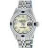 Image 2 : Rolex Ladies Stainless Steel Yellow MOP Diamond & Sapphire Datejust Wristwatch