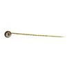 Image 1 : White Crystal Stick Pin - Yellow Gold Plated